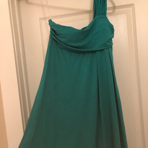 Teal one shoulder dress - Picture 3 of 4